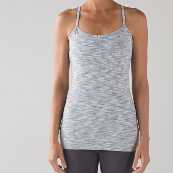 Lululemon Power Y Tank in Wee Are From Space Ice Grey Alpine White size 6 - Picture 2 of 9